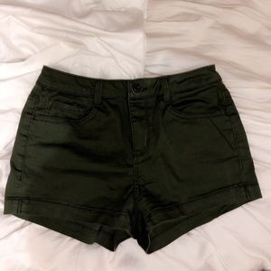 army green jean shorts